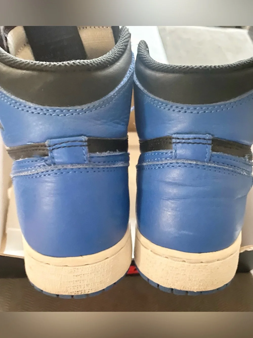 Jordan Men's Black and Royal Blue High-Top Sneakers